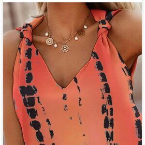 SHEIN Knot Strap V-Neck Tank